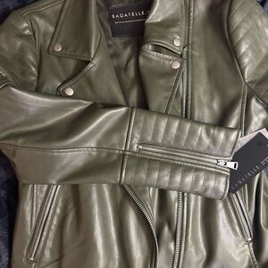 Bagatelle Women's Sage Faux Leather Jacket